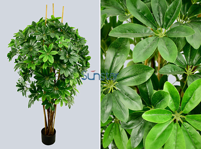  Artificial Plants Tree 120cm Schefflera Tree Potted W/1050lvs--d/l.green